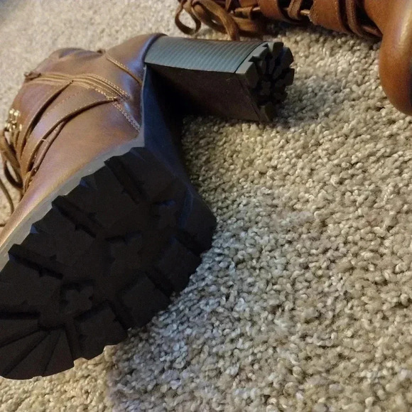 Analisa Block Heel Faux Leather Boots - Picture 4 of 6